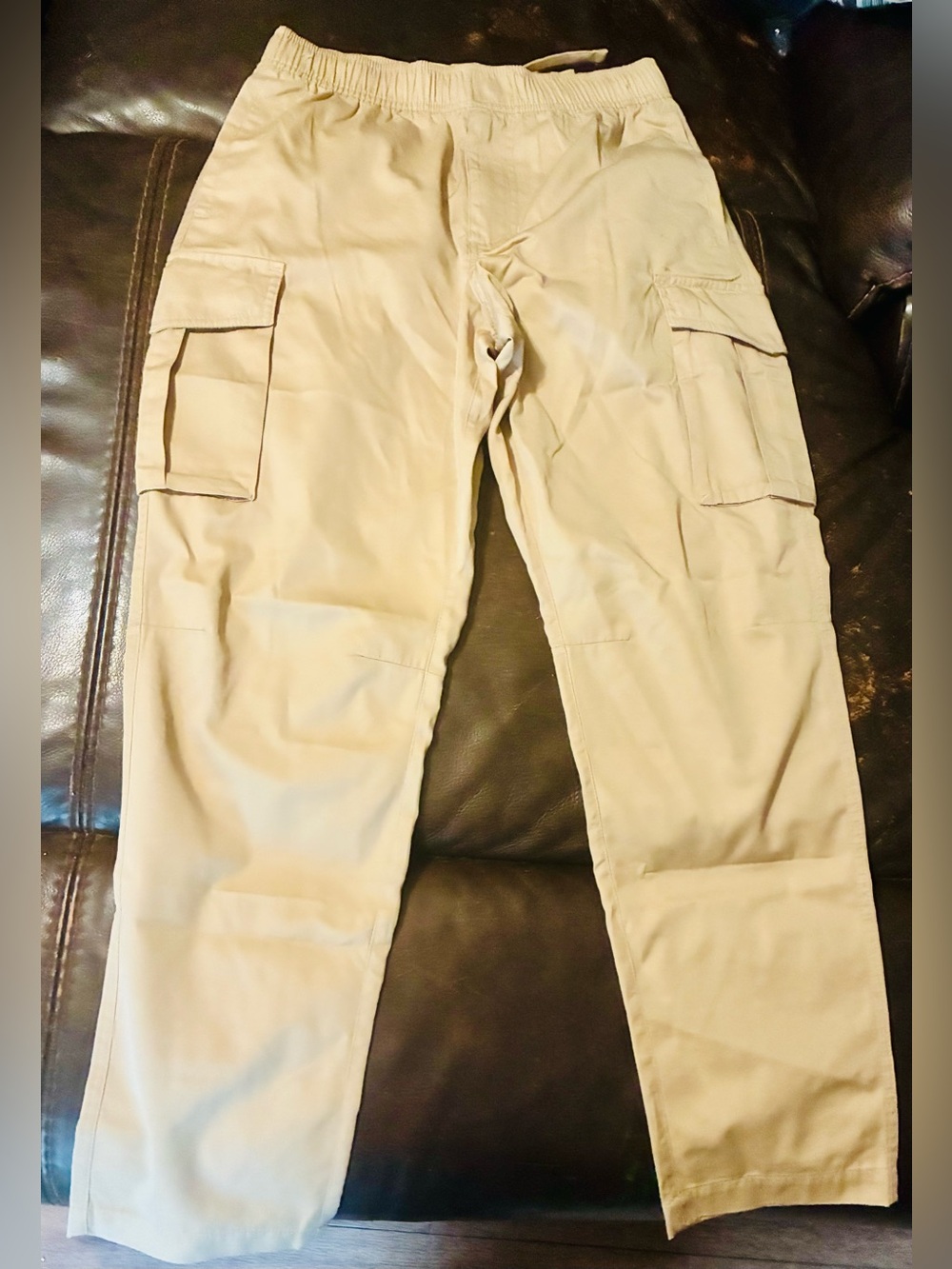 Men's CSG Cargo Pants with Elastic Waistband - Khaki